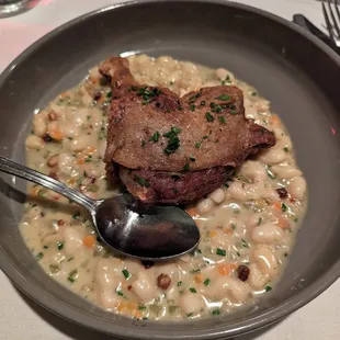 I love duck so I was immediately drawn to the crispy duck confit served with Northern bean cassoulet.