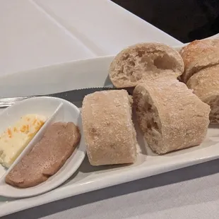 The butters are always a delightful surprise. This evening, we had jalapeno cheddar and bacon and separately, cinnamon with the bread.