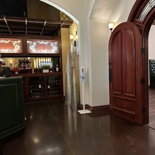 the entrance to the wine cellar