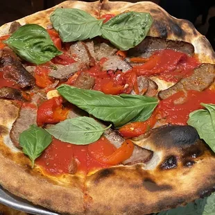 a pizza on a pizza pan