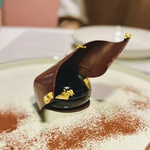 a chocolate dessert on a plate