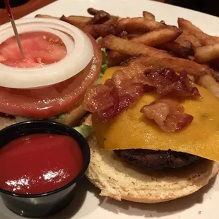 Table 44&apos;s Bacon Burger...should be called the &quot;barely any bacon and burnt to a crisp burger.&quot;
