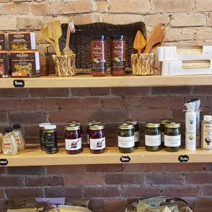 shelves of food and condiments