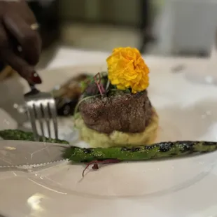 Another picture of the asparagus, and the lump of potatoes with the prawn that was unpeeled