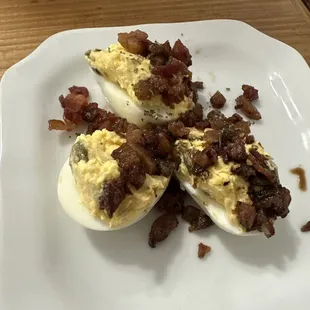 Bacon jalapeño deviled eggs