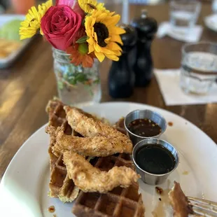 Spicy Chicken and Waffles!  So good!!!!!
