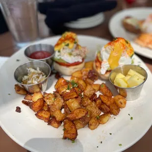 Crab and avacado Benedict