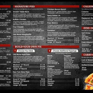 Menu Facebook.com/tablerockpizza/