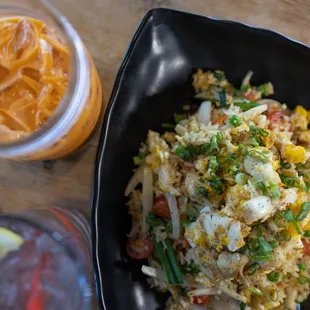 Crab Fried Rice. Lots of crab meat inside - it will make you full!