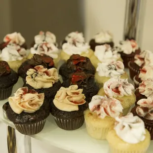 a variety of cupcakes