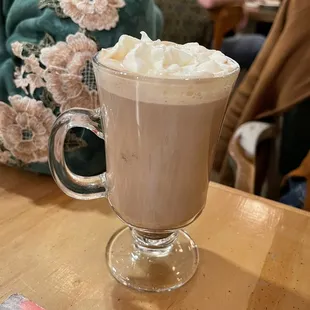 Spiked Hot Chocolate with peppermint schnapps