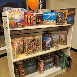a display of board games