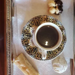 Turkish coffee and desert