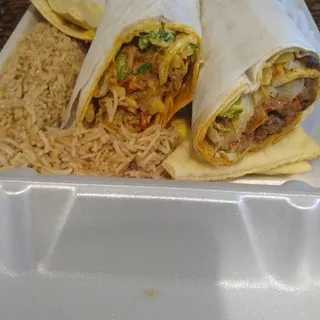 Beef Shawarma Wrap W/ French Fries