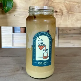 My cold brew (light ice) in a to-go jar