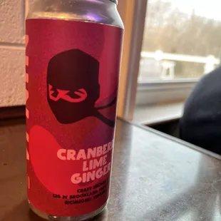 a can of cranberry ginger ale