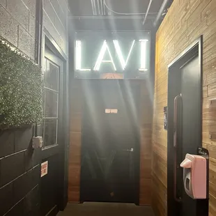 the entrance to the bar