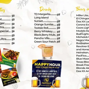 Taboo Lounge Drinks and draft beer and daily specials