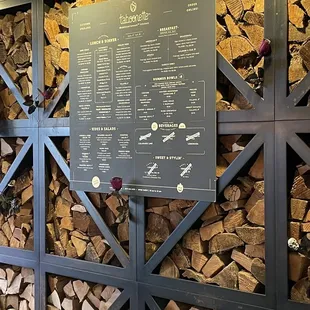 a large pile of firewood