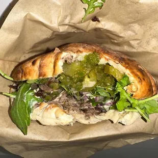Braised Lamb Shawarma in a pita