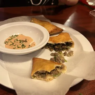 Veggie Sambusa and Beef Sambusa