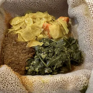 Spicy lentils are very flavorful! Cabbage and collard greens are nice too.