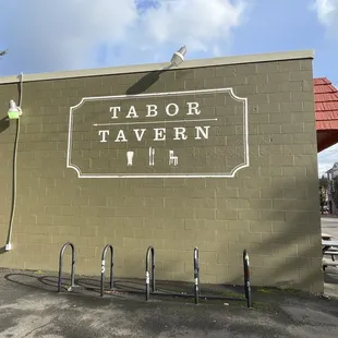 Side Photo with a parking lot and bike space
