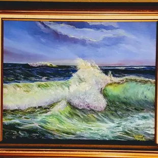 18x24 oil painting. "Big Wave"