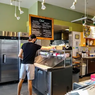 a man preparing food