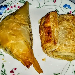 Israeli Potato Bourekas. $1.99/each. Spanakopita. $2.99/each.