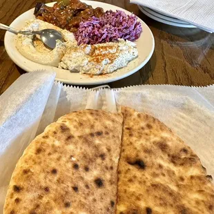 two plates of food on a table