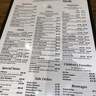 menu