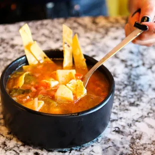 Need to try our Chicken Tortilla Soup served with avocado cubes and cheese that will melt your heart!!