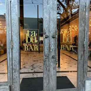 the entrance to the restaurant