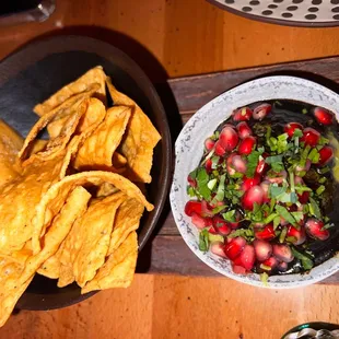 Burnt Habanero Honey Pomegranate Guacamole &amp; House-Made Chips