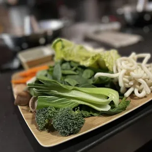 a plate of vegetables