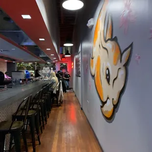 Bar style seating. No traditional tables.