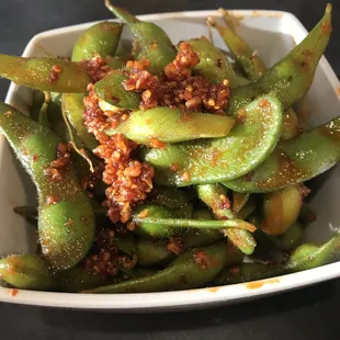 Crunchy Garlic Edamame