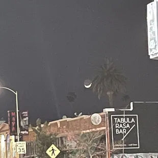 a city street at night