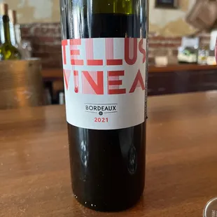 a bottle of red wine