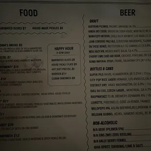 menu