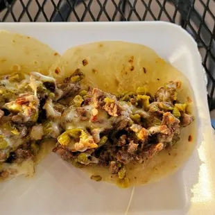 two tacos on a plate