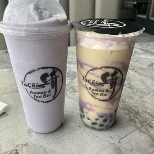 taro smoothie &amp; ube drizzle