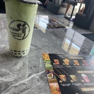 Matcha brown sugar boba