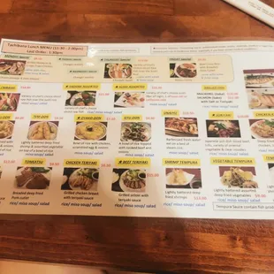 the menu