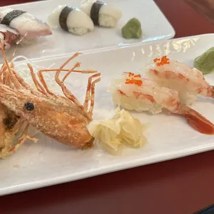 Ama Ebi (front), Tako and Ika Nigiri (rear)