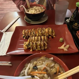 Udon, oh yes roll and deep fried california roll