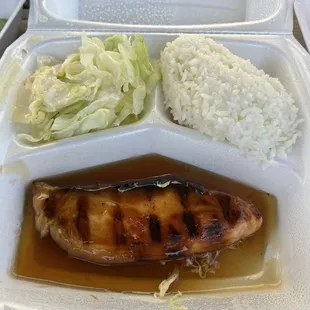 Lunch bento box salmon teriyaki