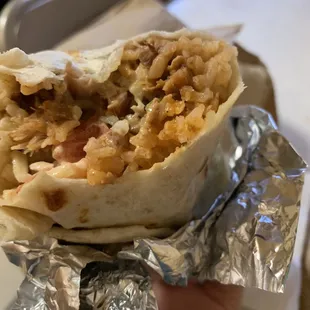Super burrito with chicken. Sooo good.