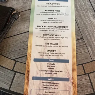 menu